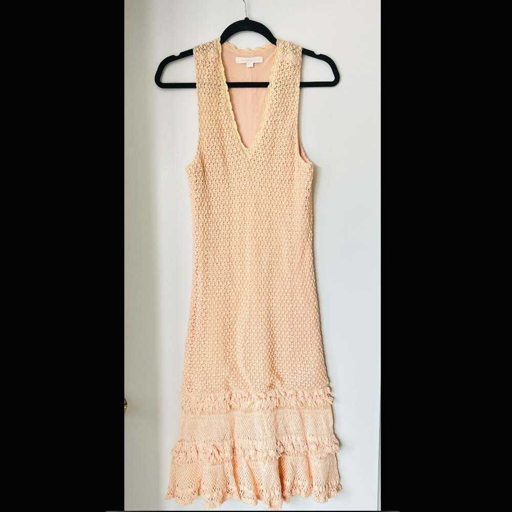 Jonathan Simkhai Knit Peach Midi Dress - Small